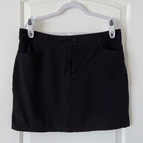 OGL Stretch Cotton Pointelle A-line Mini Skirt with Built-in Shorts